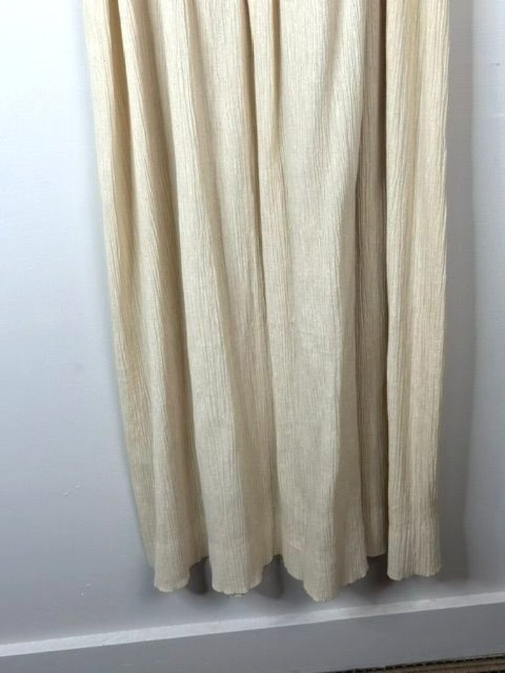 Vintage Cream Color Embroidered Bodice Short Sleeve Cottagecore Maxi Dress - Picture 4 of 6